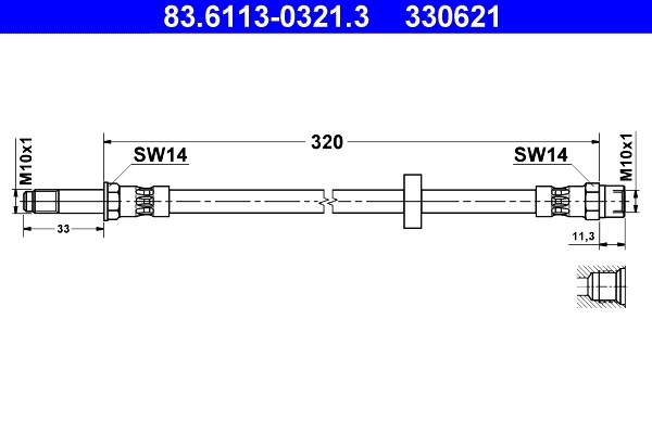 Bromsslang, Framaxel Ate 83.6113-0321.3 ATE