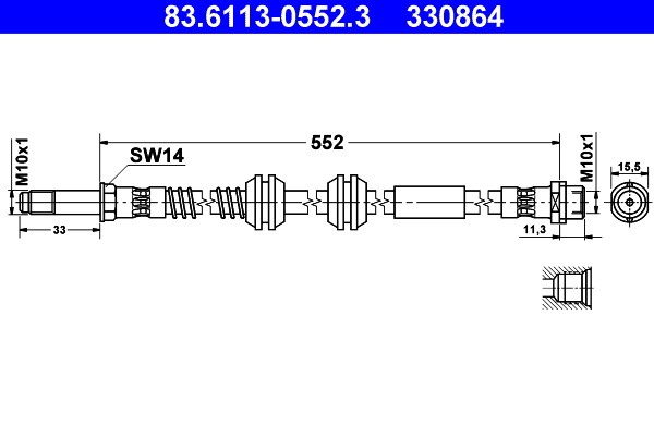 Bromsslang, Framaxel Ate 83.6113-0552.3 ATE