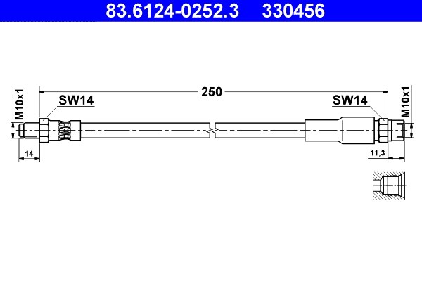 Bromsslang, Bakaxel Ate 83.6124-0252.3 ATE