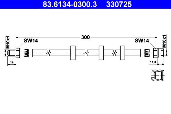 Bromsslang, Bakaxel Ate 83.6134-0300.3 ATE