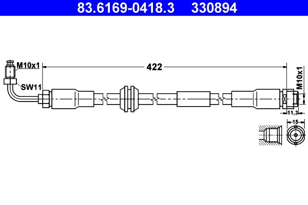 Bromsslang, Framaxel Ate 83.6169-0418.3 ATE