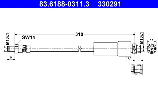 Bromsslang, Framaxel Ate 83.6188-0311.3 ATE