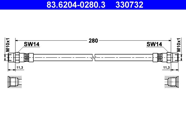 Bromsslang, Bakaxel Ate 83.6204-0280.3 ATE