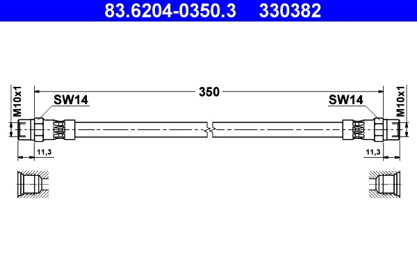 Bromsslang, Bak Ate 83.6204-0350.3 ATE