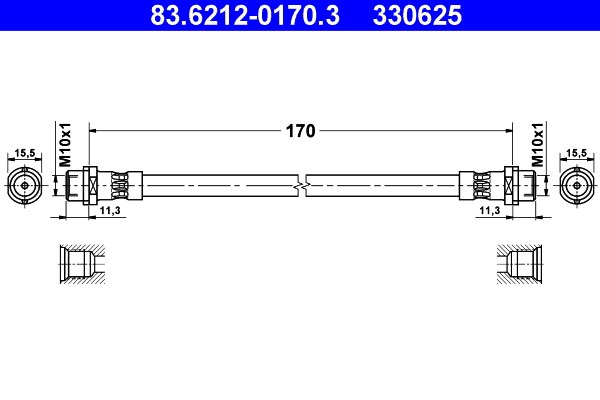 Bromsslang, Bakaxel Ate 83.6212-0170.3 ATE