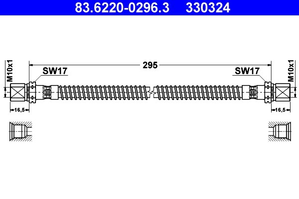 Bromsslang, Fram Ate 83.6220-0296.3 ATE
