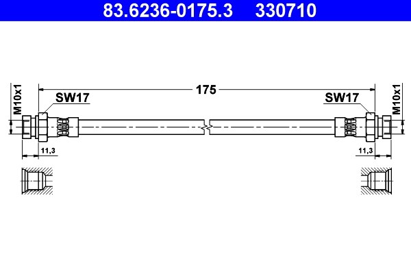 Bromsslang, Bakaxel Ate 83.6236-0175.3 ATE