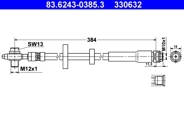 Bromsslang, Framaxel Ate 83.6243-0385.3 ATE