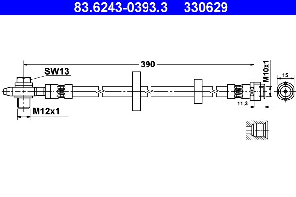 Bromsslang, Framaxel Ate 83.6243-0393.3 ATE