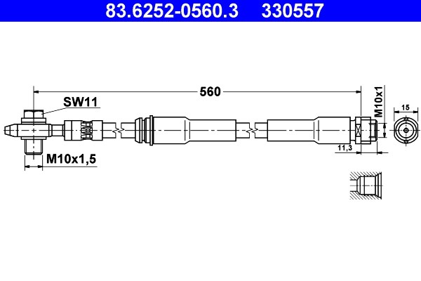 Bromsslang, Framaxel Ate 83.6252-0560.3 ATE