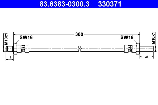 Bromsslang, Bak Ate 83.6383-0300.3 ATE Bromsslang, Bak Ate 83.6383-0300.3 ATE