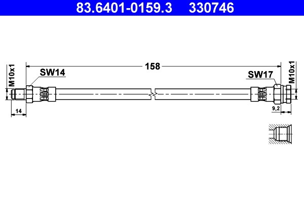 Bromsslang, Bakaxel, Mitt Ate 83.6401-0159.3 ATE
