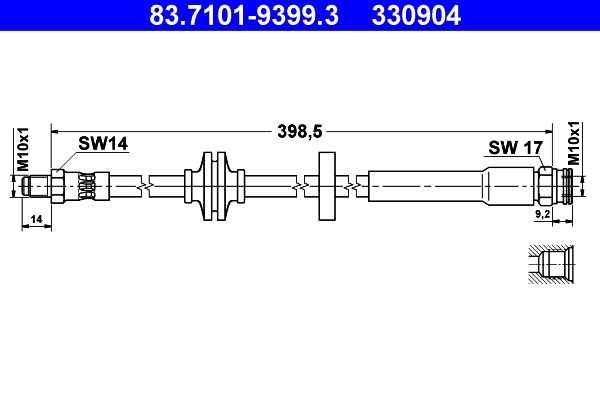 Bromsslang, Bak Ate 83.7101-9399.3 ATE