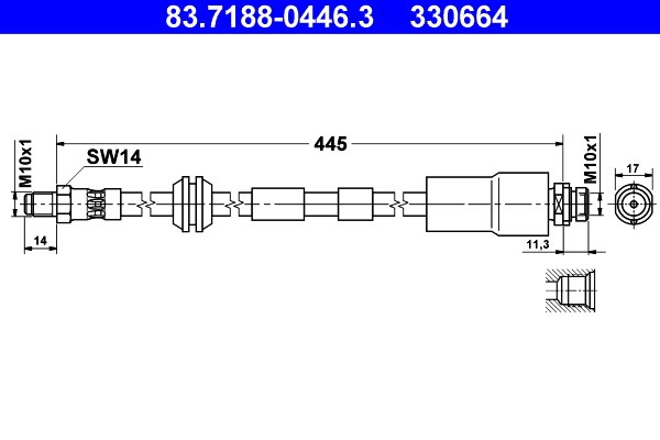 Bromsslang, Framaxel Ate 83.7188-0446.3 ATE