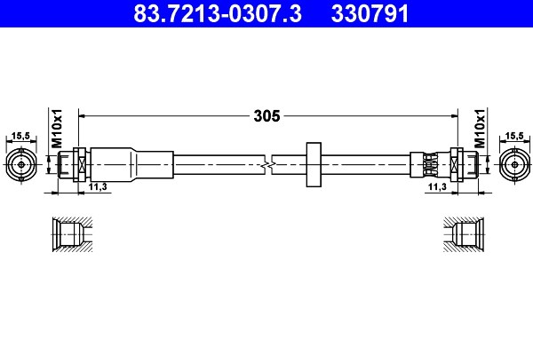 Bromsslang, Framaxel Ate 83.7213-0307.3 ATE