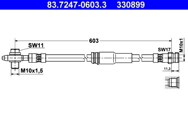 Bromsslang, Framaxel Ate 83.7247-0603.3 ATE
