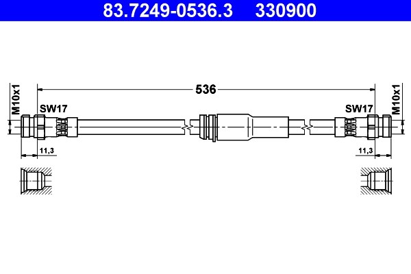 Bromsslang, Framaxel Ate 83.7249-0536.3 ATE