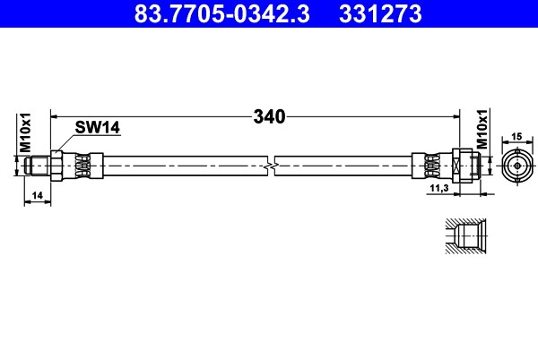 Bromsslang, Framaxel Ate 83.7705-0342.3 ATE