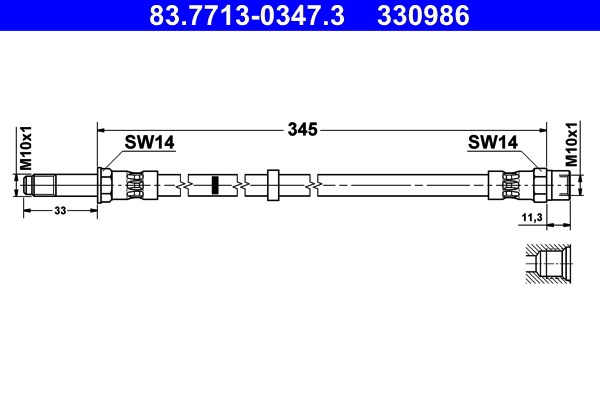 Bromsslang, Framaxel Ate 83.7713-0347.3 ATE