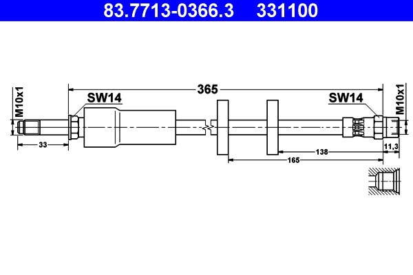 Bromsslang, Framaxel Ate 83.7713-0366.3 ATE
