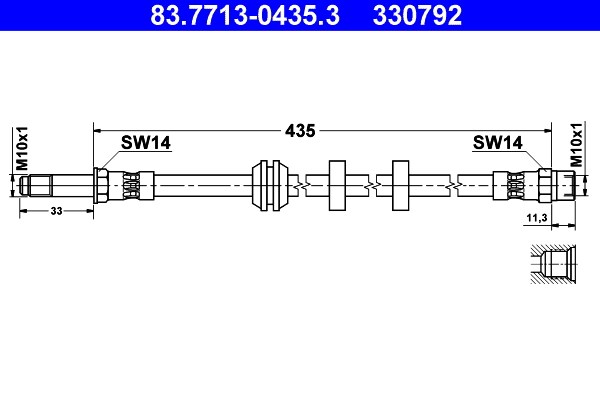 Bromsslang, Framaxel Ate 83.7713-0435.3 ATE