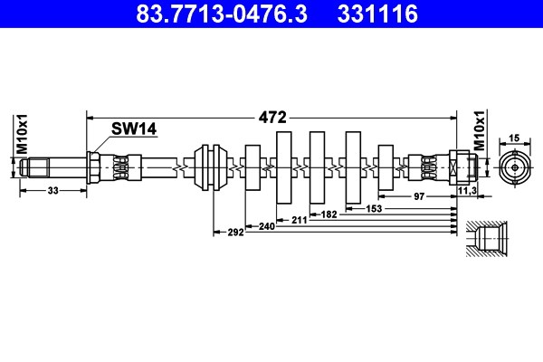 Bromsslang, Framaxel Ate 83.7713-0476.3 ATE