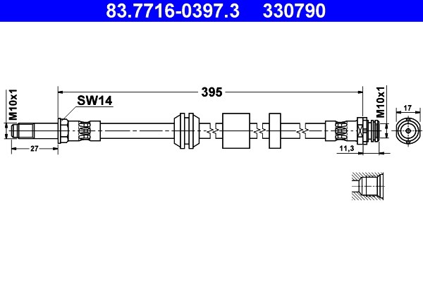 Bromsslang, Framaxel Ate 83.7716-0397.3 ATE