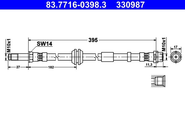 Bromsslang, Framaxel Ate 83.7716-0398.3 ATE Bromsslang, Framaxel Ate 83.7716-0398.3 ATE