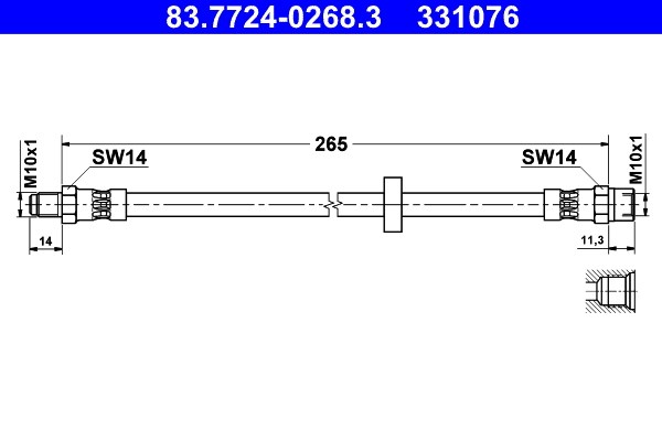 Bromsslang, Bakaxel Ate 83.7724-0268.3 ATE
