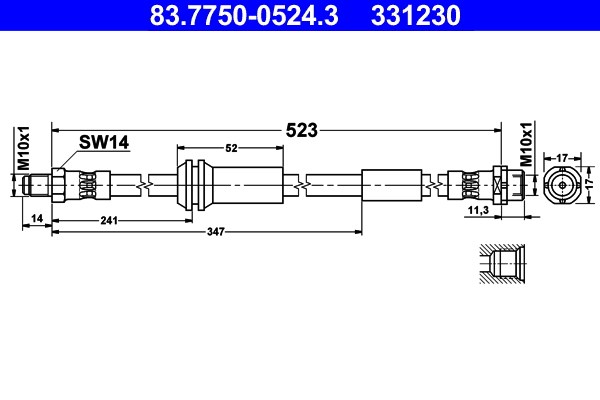 Bromsslang, Framaxel Ate 83.7750-0524.3 ATE