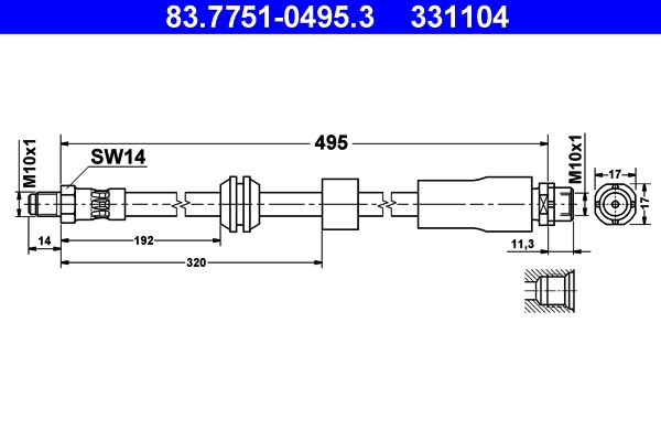 Bromsslang, Framaxel Ate 83.7751-0495.3 ATE