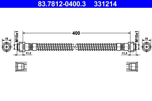 Bromsslang, Bakaxel Ate 83.7812-0400.3 ATE