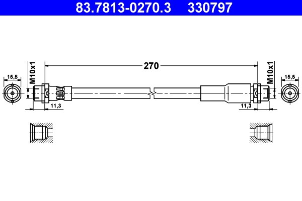 Bromsslang, Framaxel Ate 83.7813-0270.3 ATE