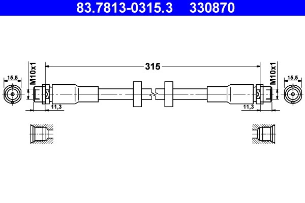 Bromsslang, Framaxel Ate 83.7813-0315.3 ATE