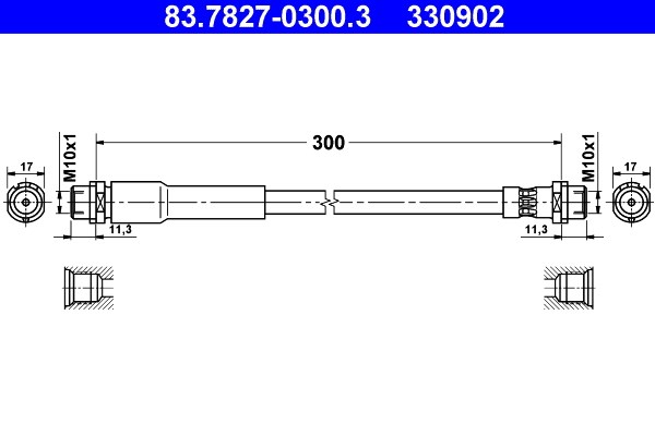 Bromsslang, Bakaxel Ate 83.7827-0300.3 ATE