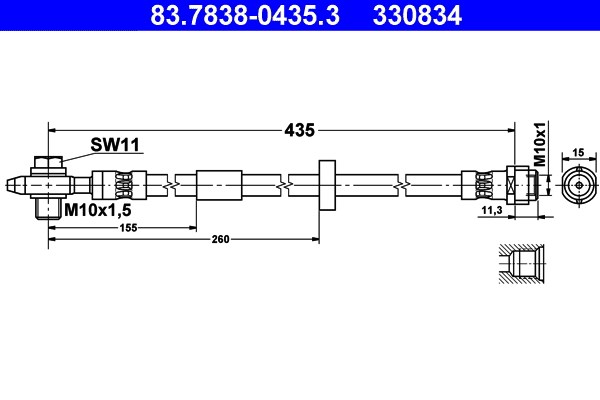 Bromsslang, Framaxel Ate 83.7838-0435.3 ATE