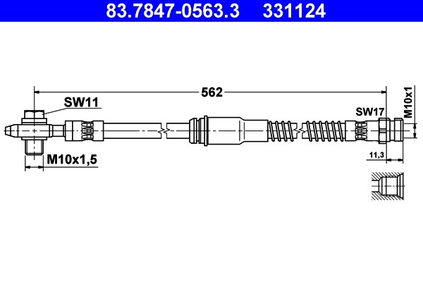 Bromsslang, Framaxel Ate 83.7847-0563.3 ATE