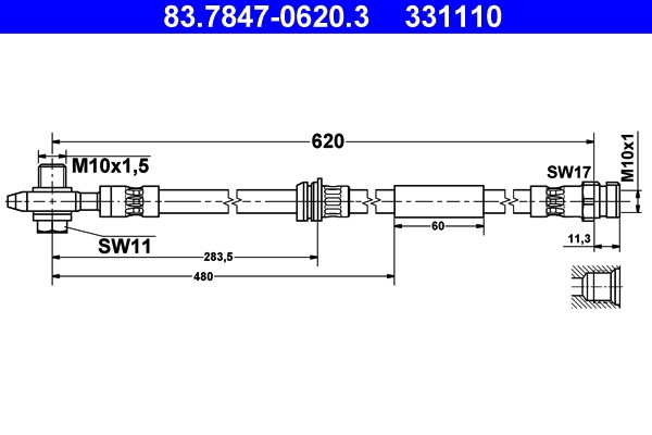 Bromsslang, Framaxel Ate 83.7847-0620.3 ATE