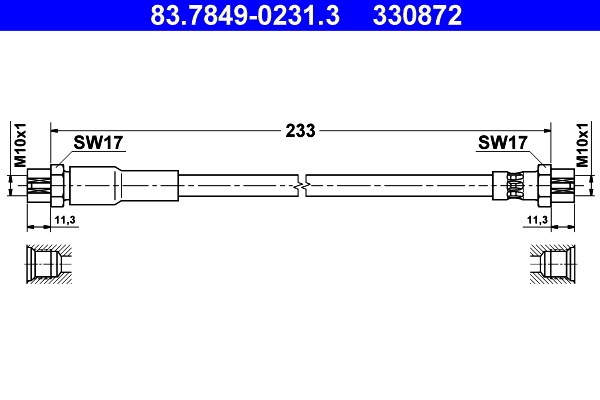 Bromsslang, Bakaxel Ate 83.7849-0231.3 ATE