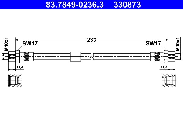 Bromsslang, Bakaxel Ate 83.7849-0236.3 ATE