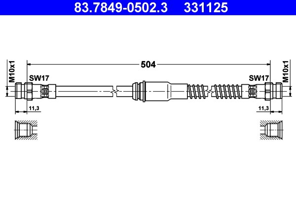 Bromsslang, Framaxel Ate 83.7849-0502.3 ATE