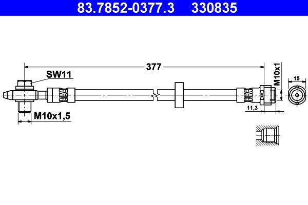 Bromsslang, Framaxel Ate 83.7852-0377.3 ATE
