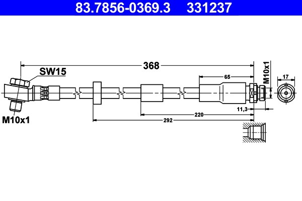 Bromsslang, Bak Ate 83.7856-0369.3 ATE
