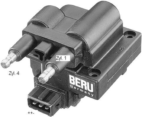 Tändspole 12V, Cylinder 1, Cylinder 4 Beru ZS245 BERU