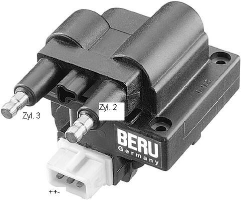 Tändspole 12V, Cylinder 2, Cylinder 3 Beru ZS246 BERU