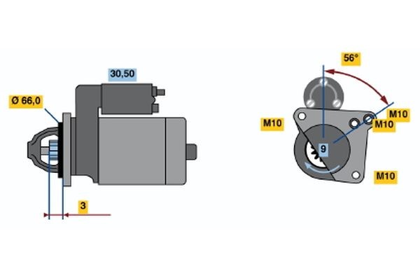 Startmotor 12V Bosch 0 001 106 017 BOSCH