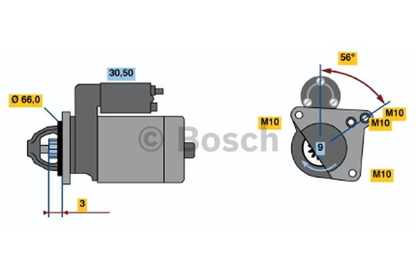 Startmotor 12V Bosch 0 001 106 017 BOSCH