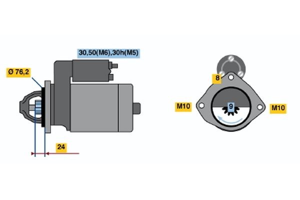 Startmotor 12V Bosch 0 001 109 025 BOSCH Startmotor 12V Bosch 0 001 109 025 BOSCH
