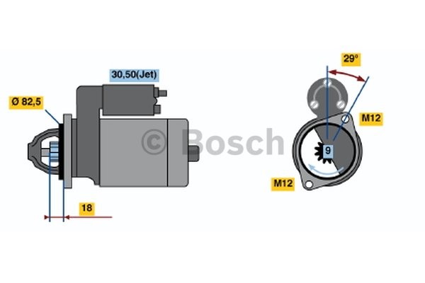 Startmotor 12V Bosch 0 001 109 064 BOSCH
