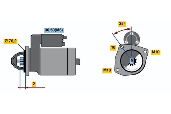 Startmotor 12V Bosch 0 001 109 310 BOSCH